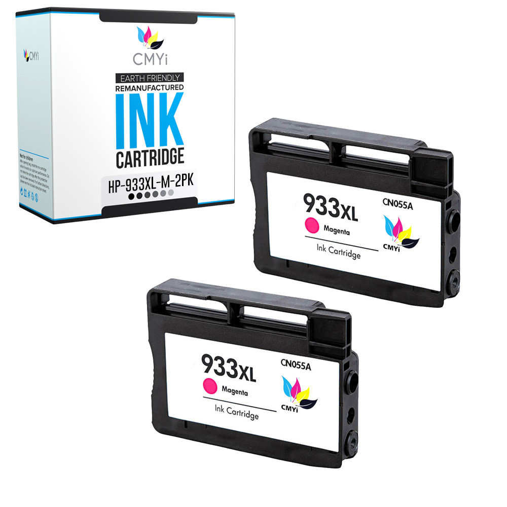 2 PK Magenta 933XL Ink Cartridge for HP 933 XL Fits Officejet 6100 6700 7610