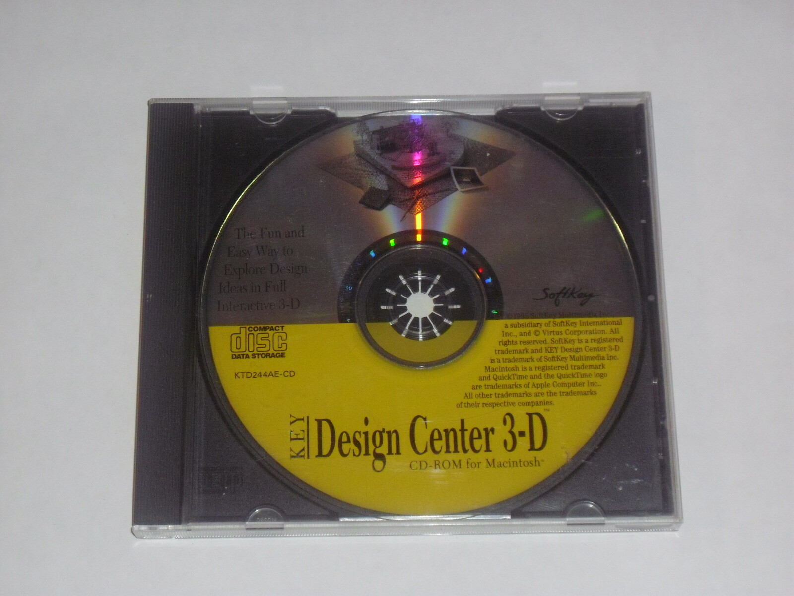Vintage Softkey KEY Design Center 3-D, for Mac OS 6.x, 7.x, 1995