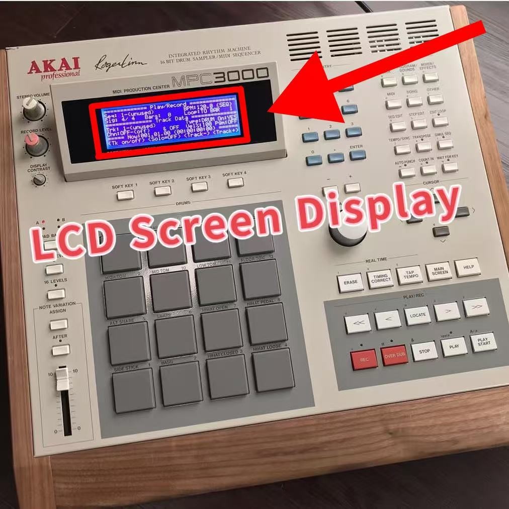 NEW Blue LCD Screen Display Part For Akai MPC3000 / MPC60mkII sampler Repair ！