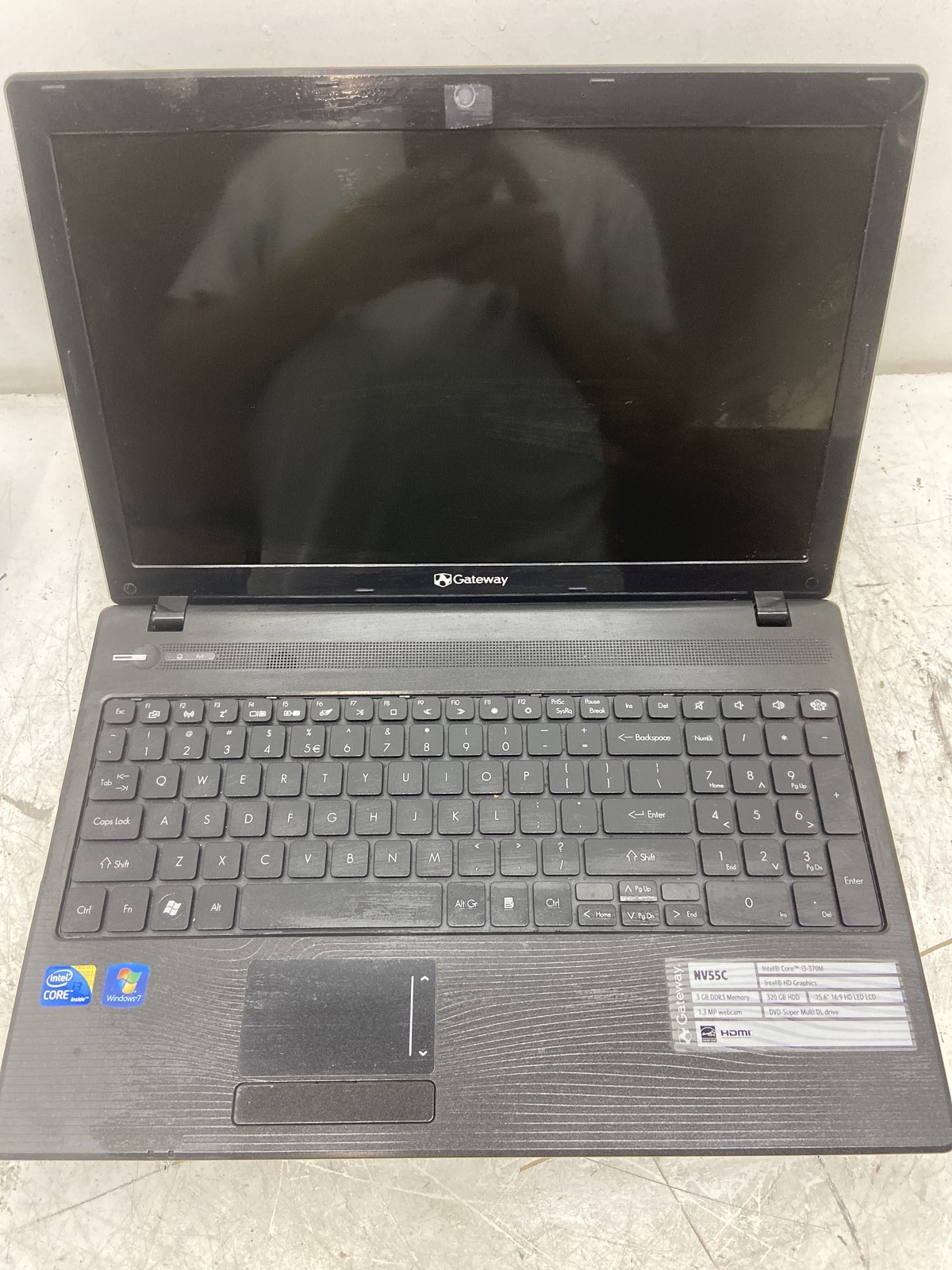 Gateway NV55C49u Intel Core i3-M370 2.4 GHz 3 GB NO HDD