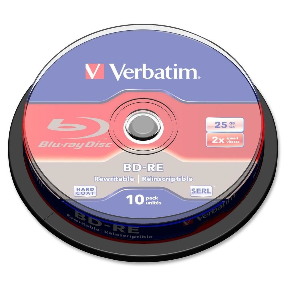 Verbatim Americas Llc 43694 Bd-Re 25Gb 2X Branded 10Pk Spindle Box Taa