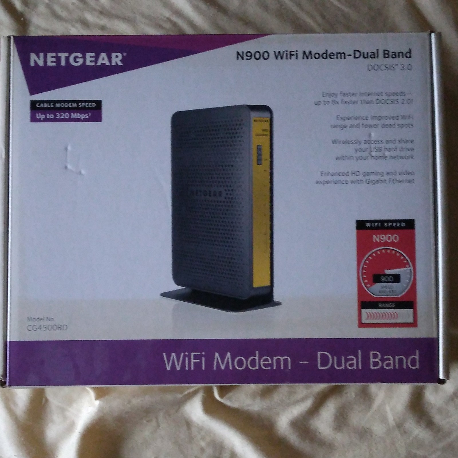 NETGEAR N900 CG4500BD DOCSIS 3.0 Dual-Band WiFi Cable Modem Router 4 Ports
