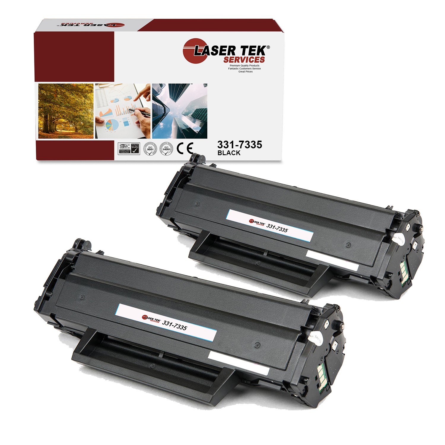 2Pk LTS B1160 331-7335 Black Compatible for Dell B1163w B1165nfw Toner Cartridge