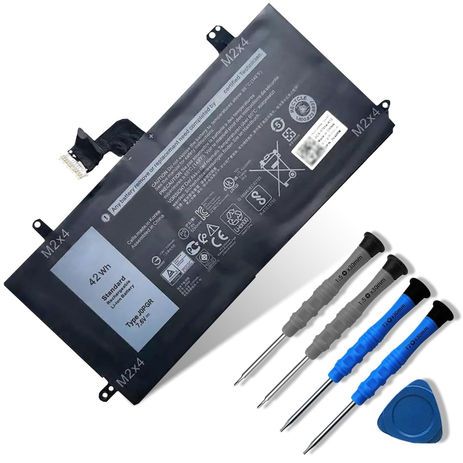 High-Capacity Laptop Battery for Dell Latitude 12 5285 5290 E5285 2-in-1, 42Wh/5
