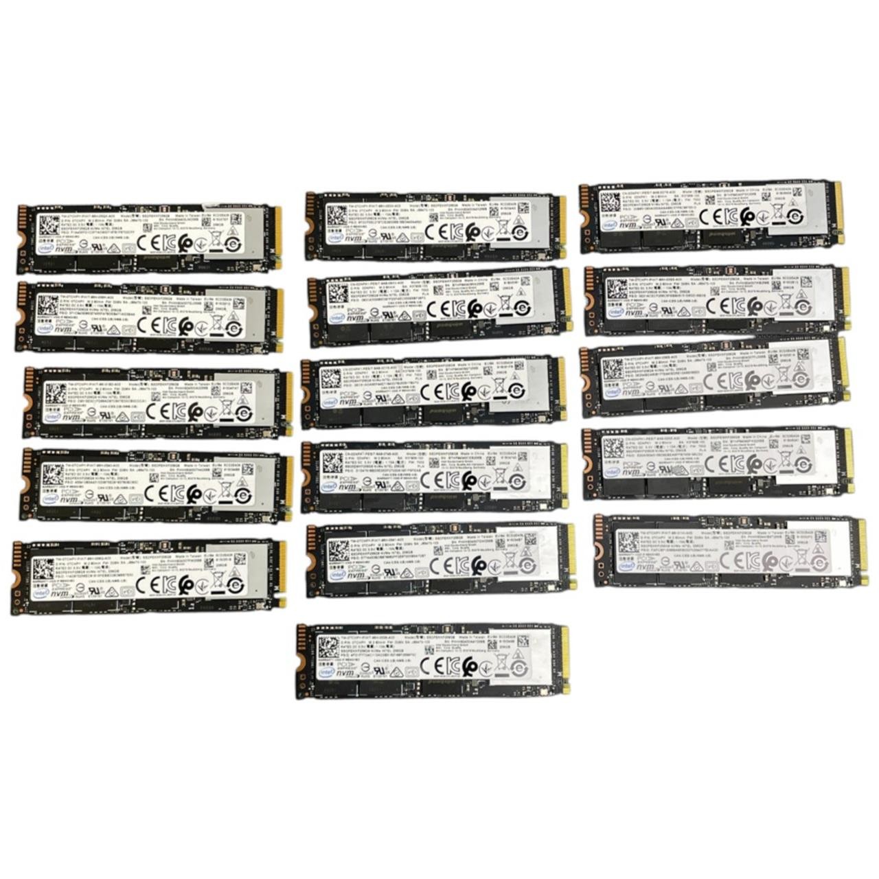 Lot of 16 | Intel 256GB M.2 2280 SSD NVMe PCIe | SSDPEKKF256G8 / SSDPEMKF256G8