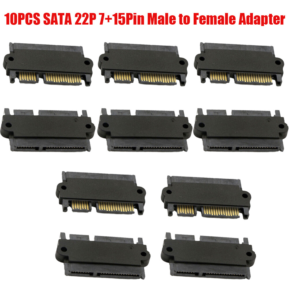 SATA 22P 7+15Pin Male Plug to SATA 22Pin 7+15P Female Jack Adapter Convertor 10X