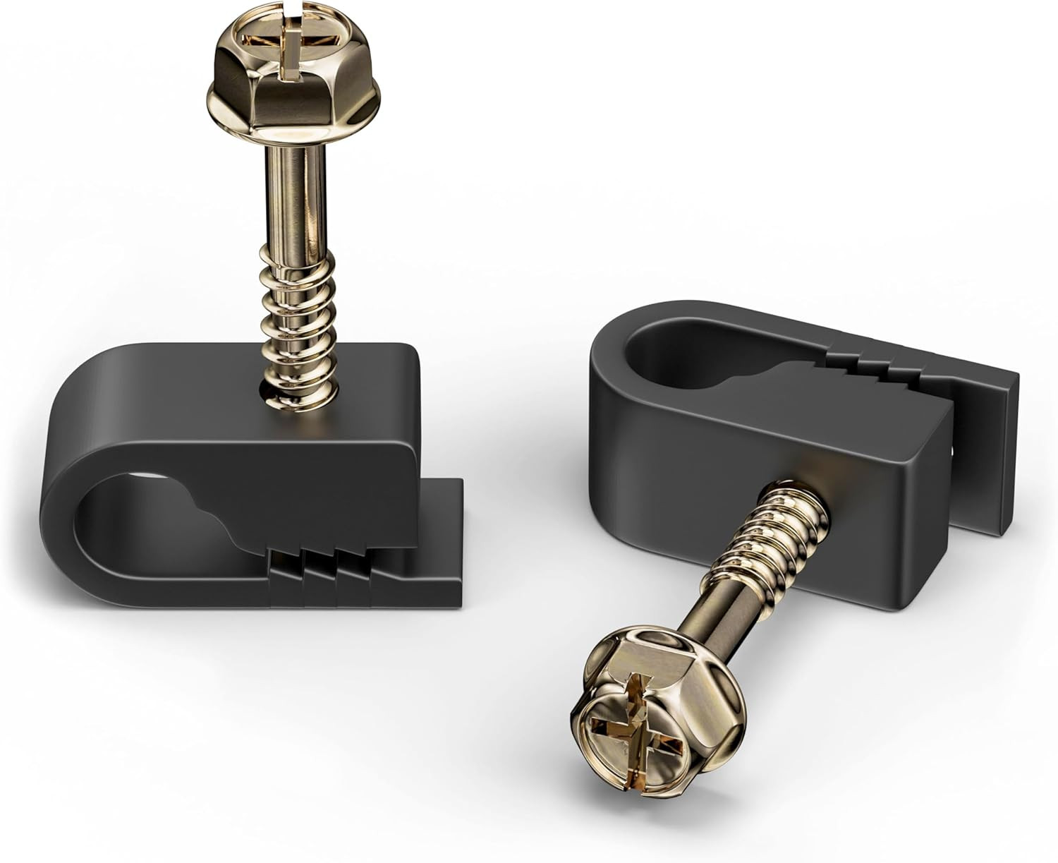 Single Cable Clips with Screws - 1/4 Inch Coaxial Cable Clamps Outdoor - Exterio