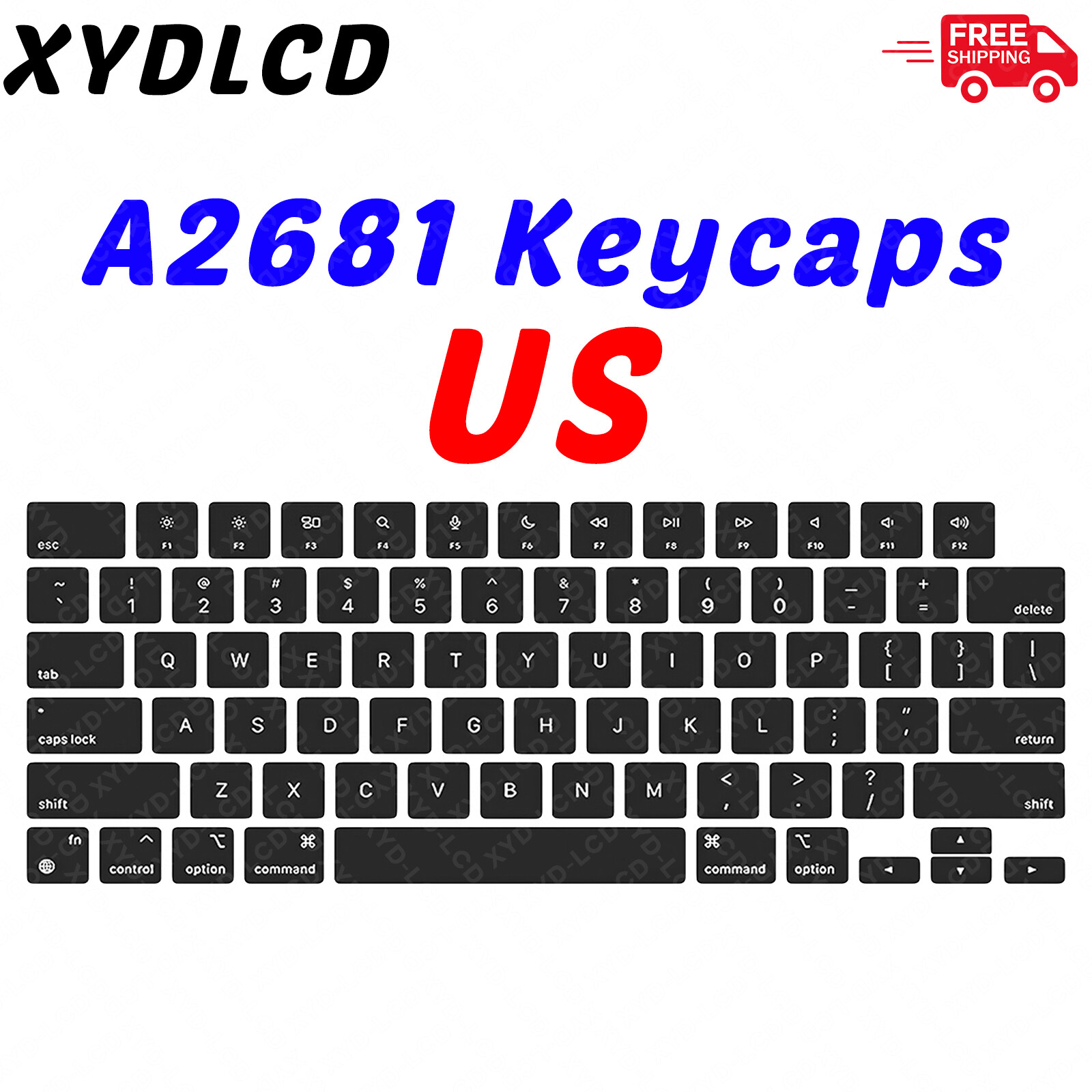 New US English Keycap Black Color for MacBook Air Retina 13" A2681 M2 2022 Year