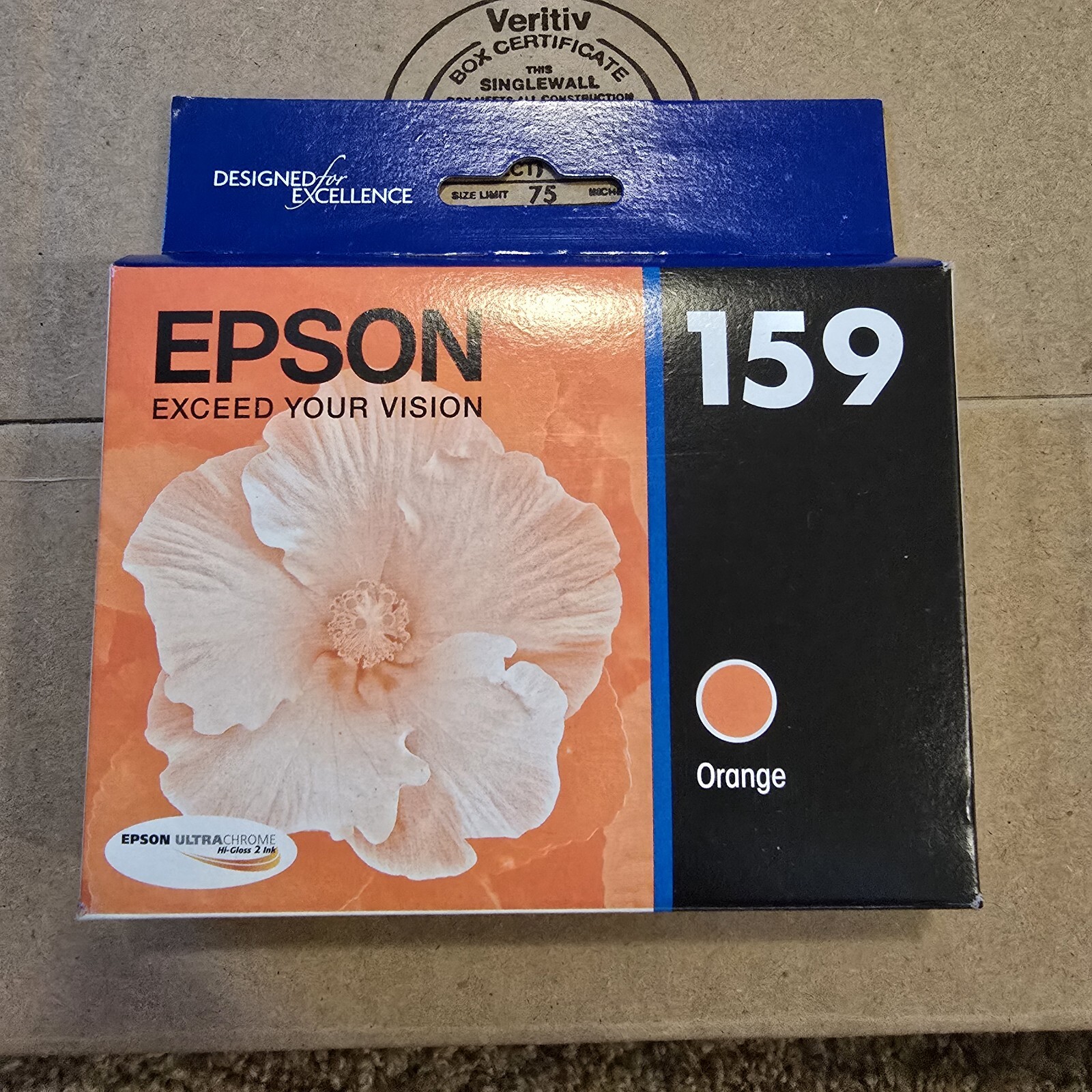  Genuine OEM Epson 159 Orange Ink Cartridge C13T159920 for R2000 SEALED Exp 2027