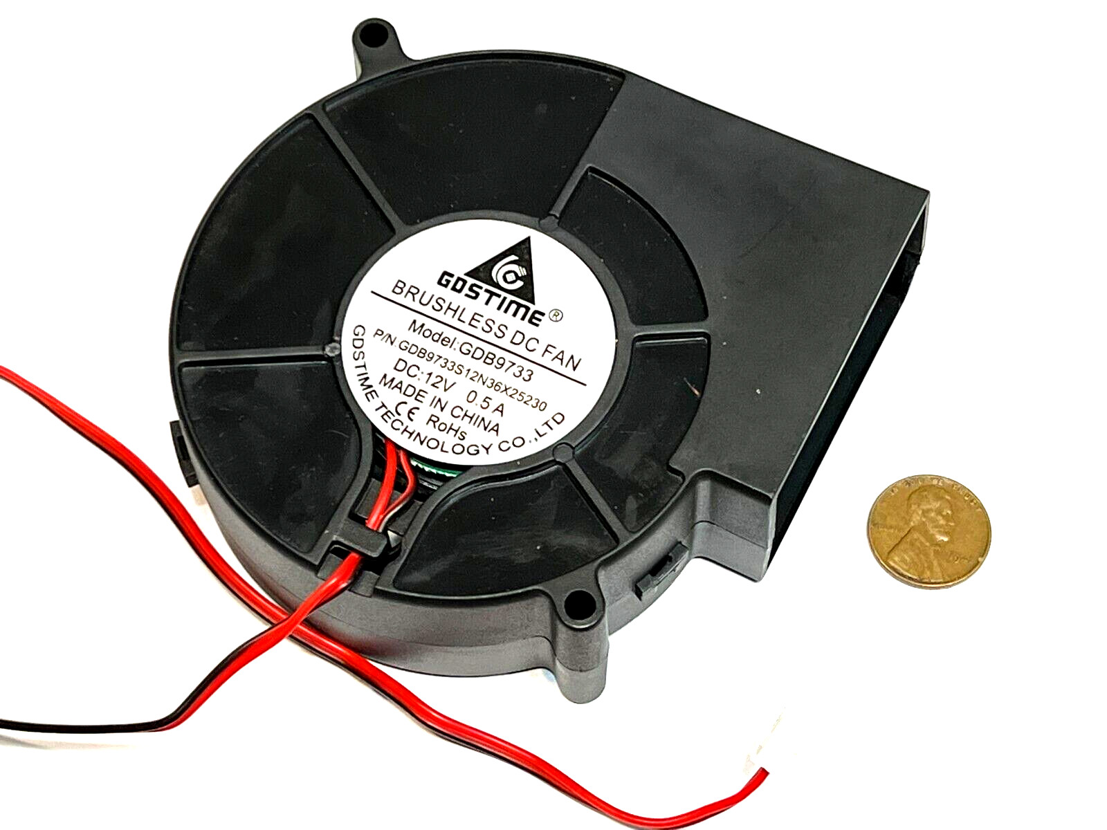 2pcs Large 9733 Blower Fan 97x33mm 12V DC High Speed 2pin squirrel A1 GDB9733