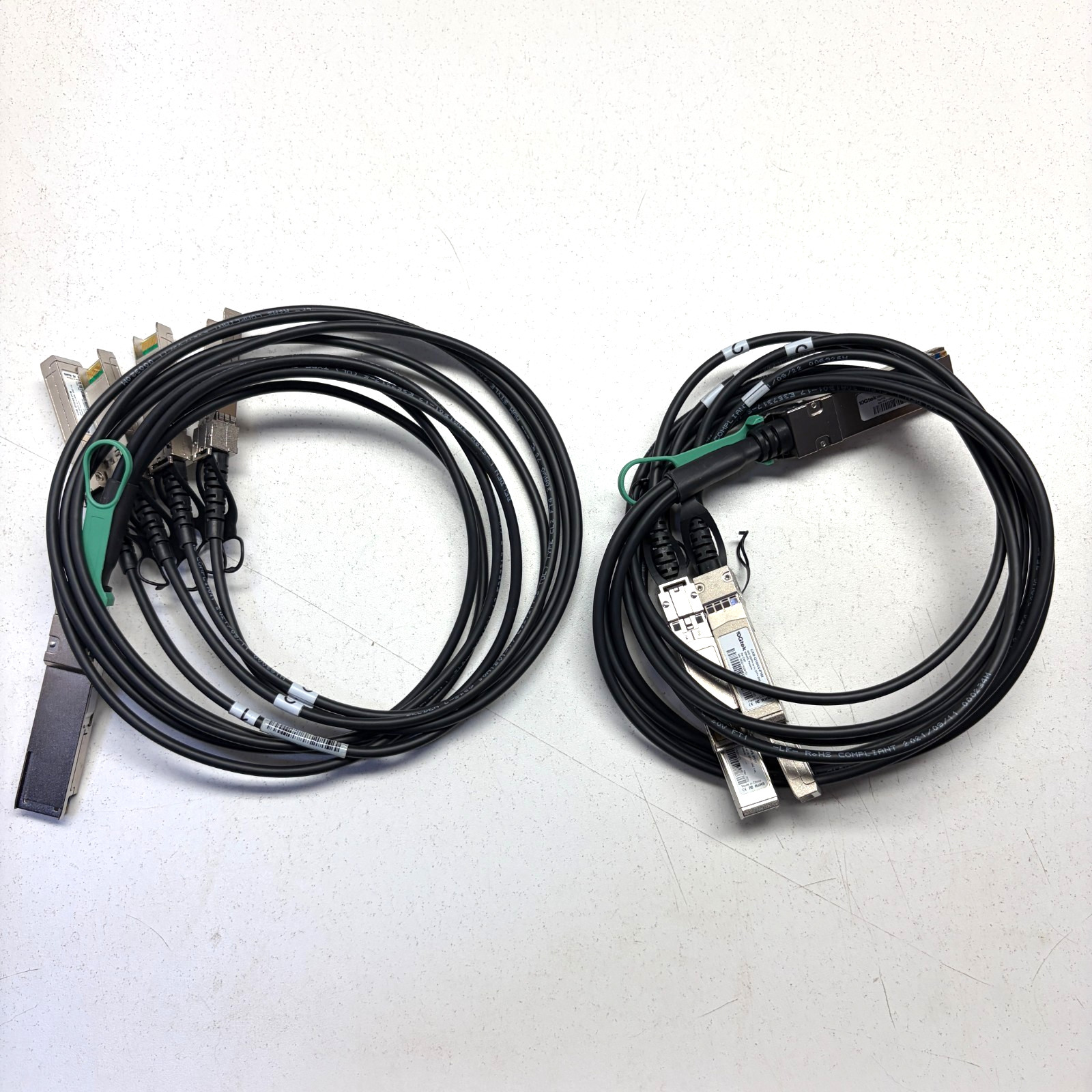 10Gtek CAB-Q10/4S-P1M 40G QSFP+ to (4) SFP+ DAC 1-m 30AWG Passive lot of 2