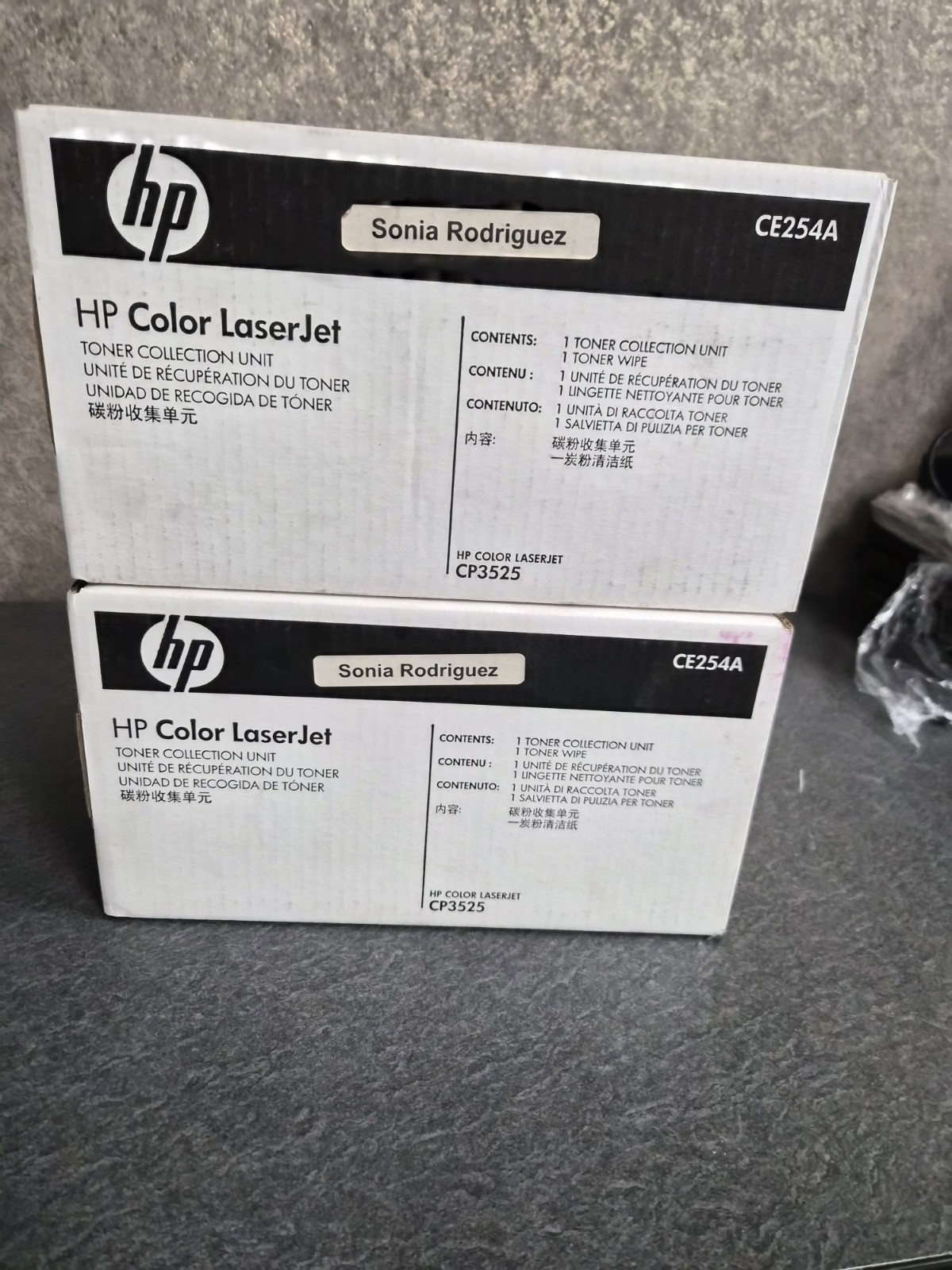 Lot x 2  Genuine HP CE254A Toner Collection Unit for CP3525 Color LaserJet NEW