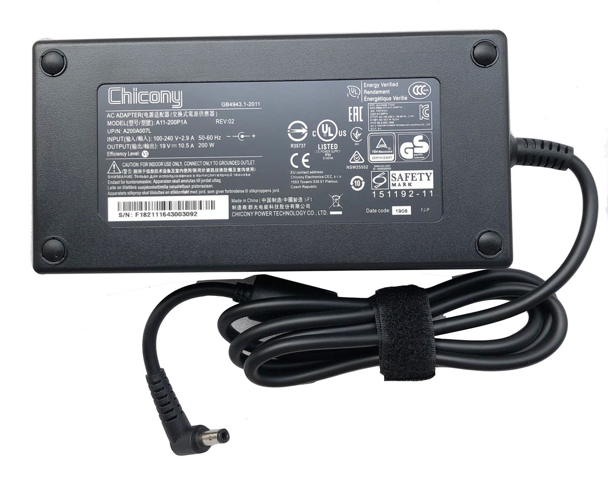 Chicony 19V 10.5A 200W AC Adapter Charger For Gigabyte Aero 15X v8 Power Supply