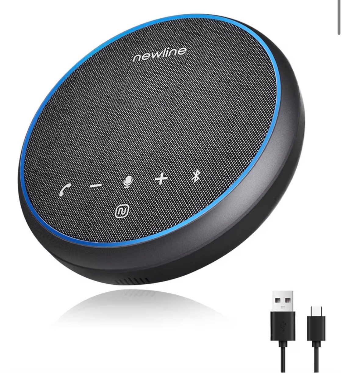 Conference Speaker and Microphone, 2 Mics 360° Voice Pickup, AI Noise Reduction