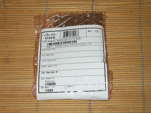 New Sealed Mem-NPE-G1-512MB DRAM Cisco NPE-G1 2x256MB 7200VXR RAM NEW
