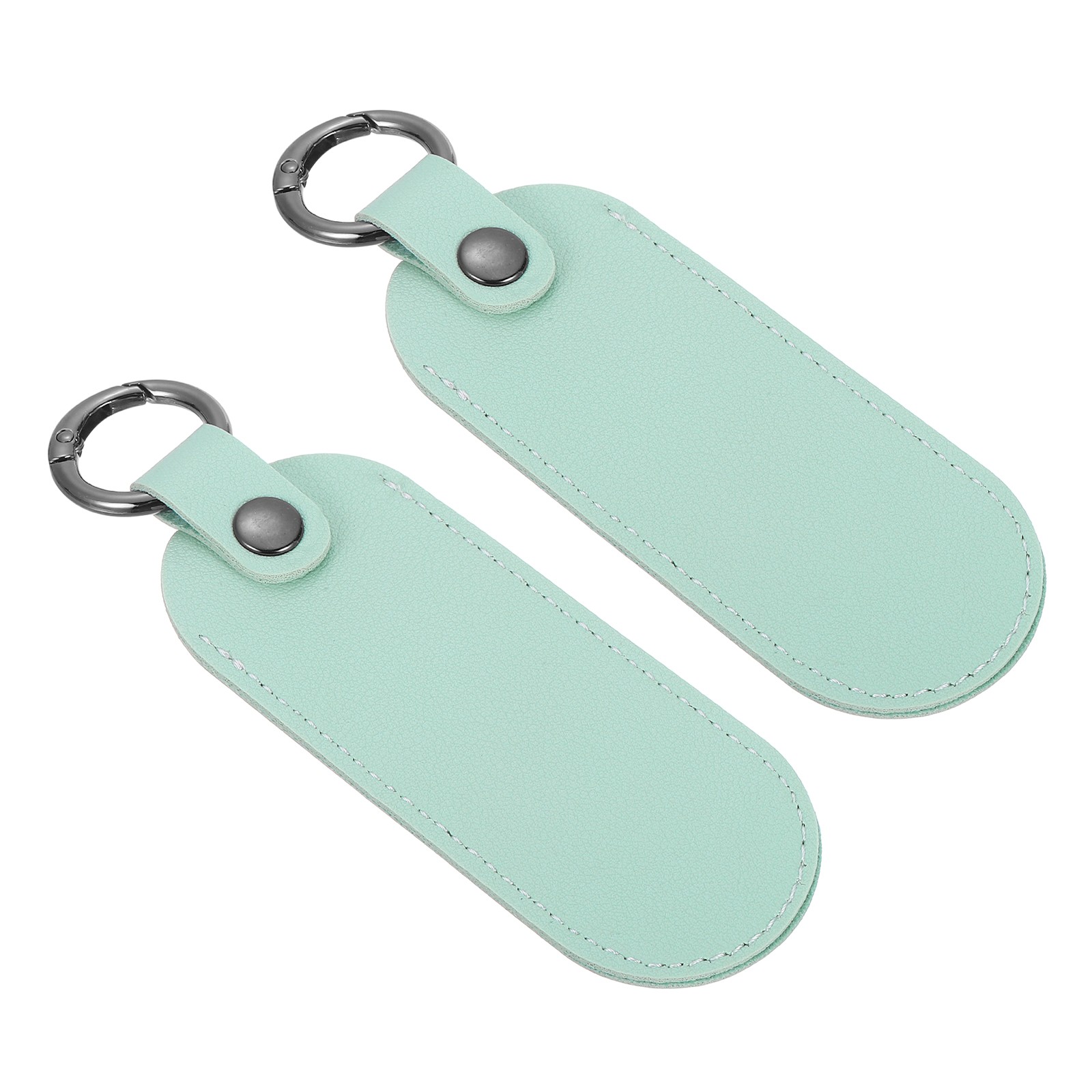 2 Pcs 5"x1.7" Leather USB Flash Drive Holder with Keychain Portable,Light Blue