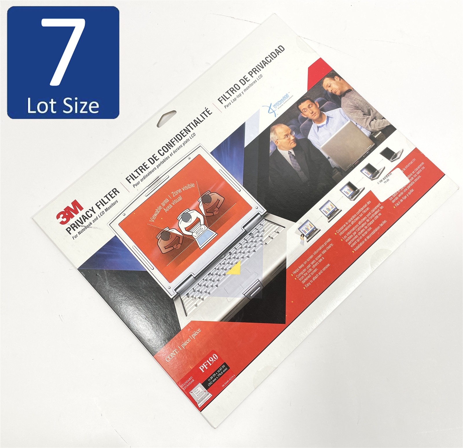 Lot of 7 NEW Genuine 3M Privacy Filter for 19" Standard Monitor 5:4 PF19.0