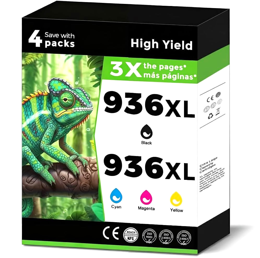 936XL (936e) Ink Cartridges Combo Pack Replacement for HP OfficeJet Pro Series