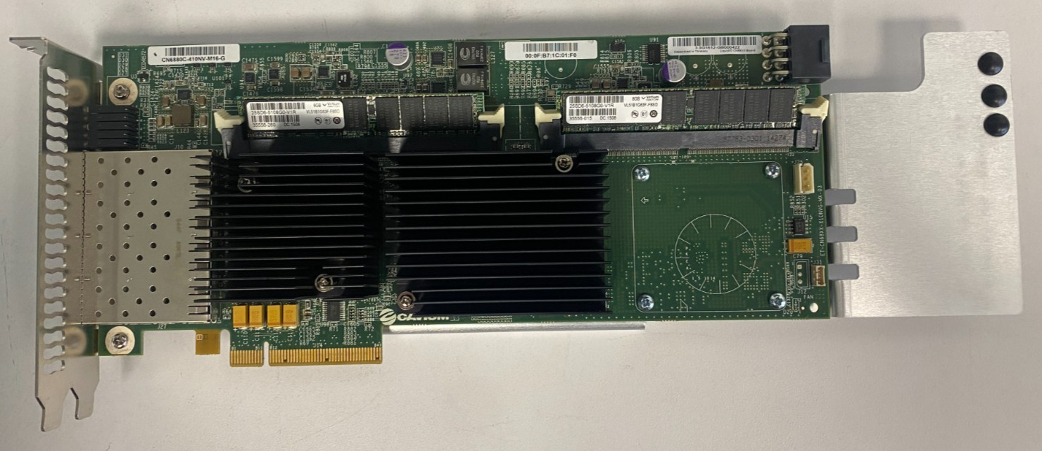 Cavium CN6880C-410NV-M16-G Quad-Port 10GB SFP+ Card PCIe NIC 2X8GB Mini DIMM RAM