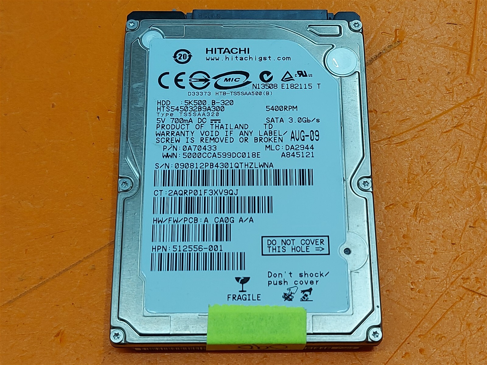 ⭐️⭐️⭐️⭐️⭐️ HDD Hard Drive SATA Laptop 2.5" Hitachi HTS545032B9A300 320GB