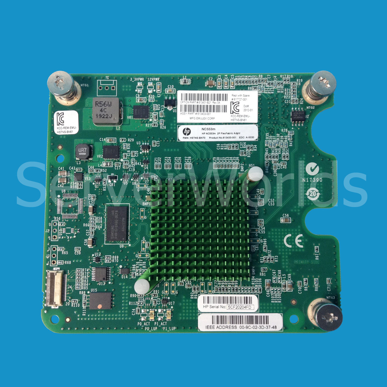 HP 613431-B21 NC553M 10Gigabit Dual Port Flexfabric Adapter 613433-001 617727-00