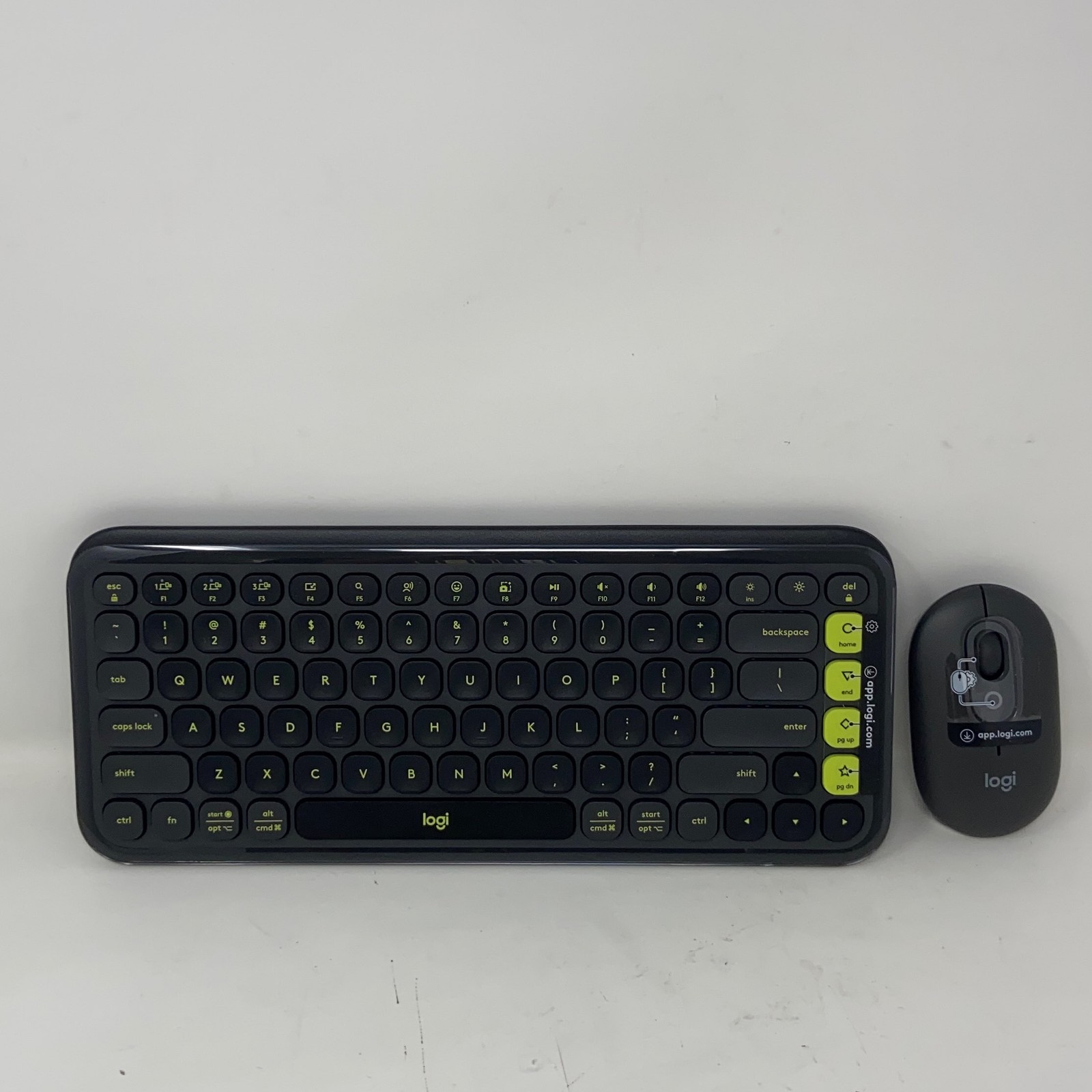 Logitech POP Icon Combo Keyboard &amp; Mouse - Graphite/Green, Compact TKL