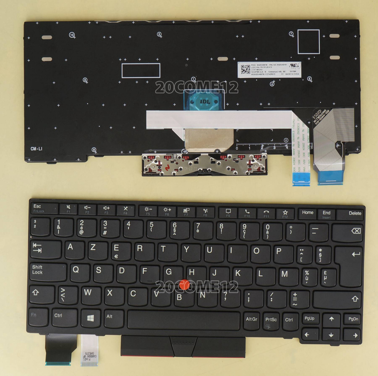 New for Lenovo Thinkpad L13 Gen 1 20R3 20R4 Keyboard No Backlit Belgian Clavier