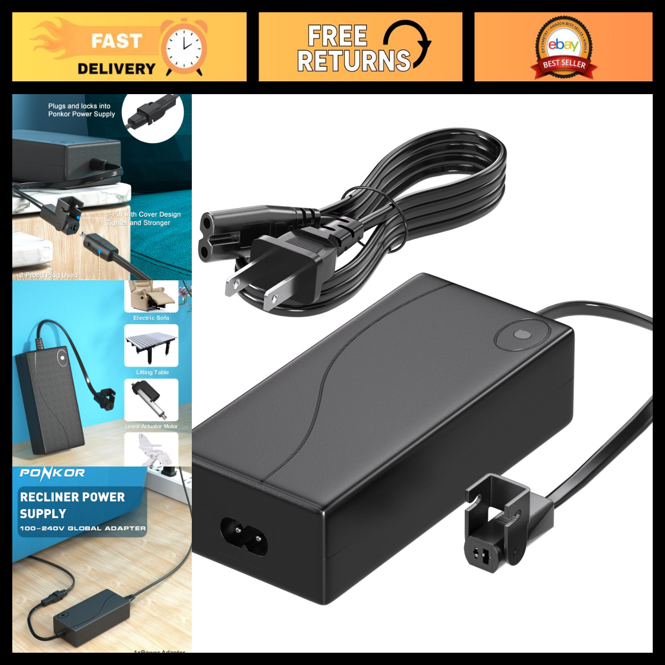 29V/24V 2A Power Recliner Adapter - AC/DC Switching Power Supply Transformer