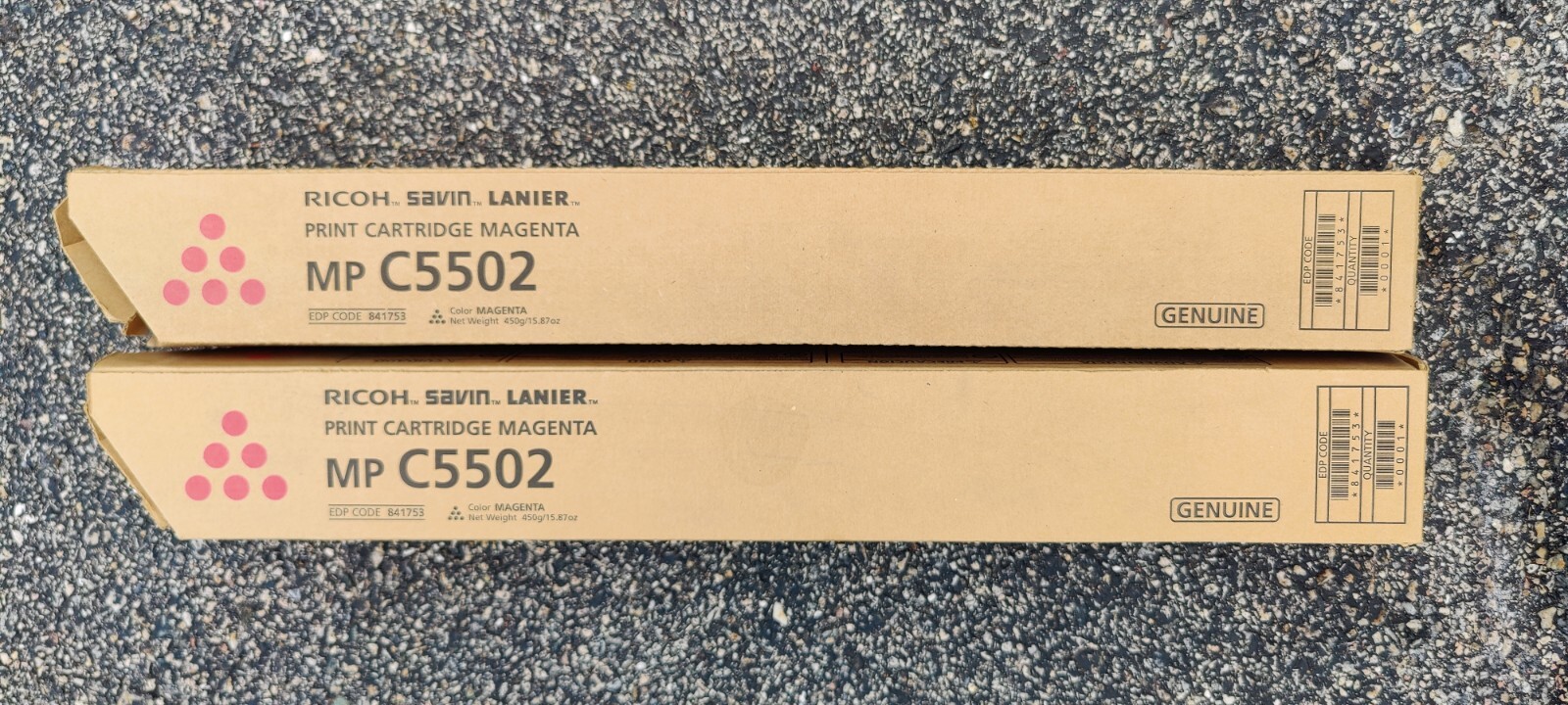 Lot of 2 x Genuine Ricoh Savin Lanier 841753 Magenta Toner Cartridge MP C5502