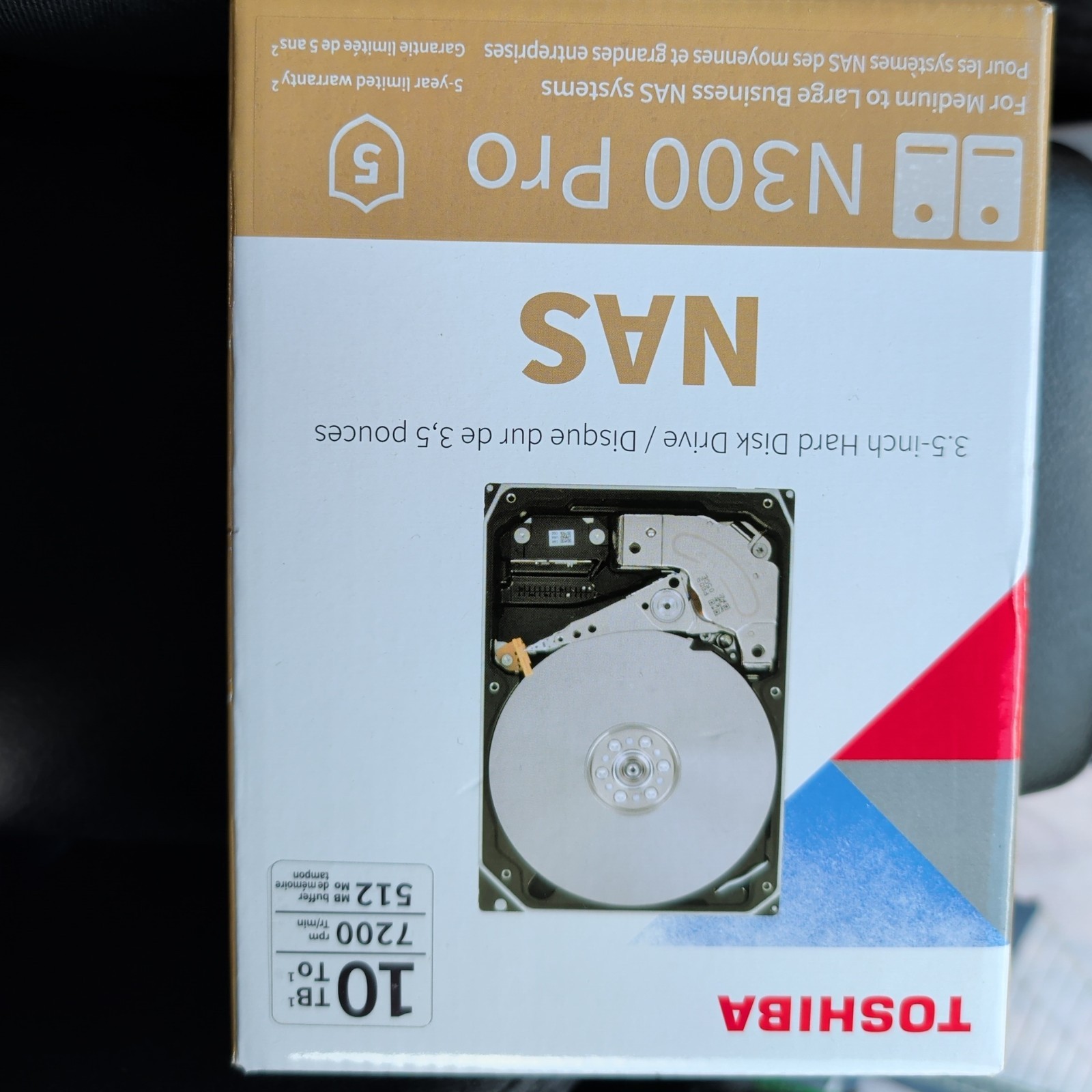 Toshiba N300 Pro 10TB NAS Hard Drive SATA 3 6Gb/s 7200 RPM 512MB Cache 