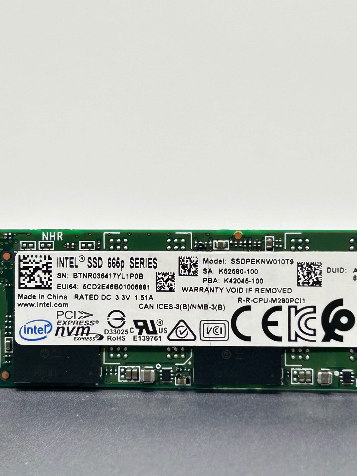 INTEL 665p SERIES SSD (SSDPEKNW010T9) 1TB Solid State Drive - 40% Health