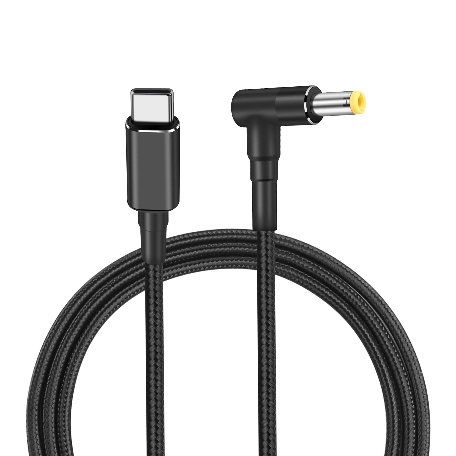 PNGKNYOCN 100W PD USB C to DC 5.5mm x 2.5mm Power Cord，90 1.8 meters, Black