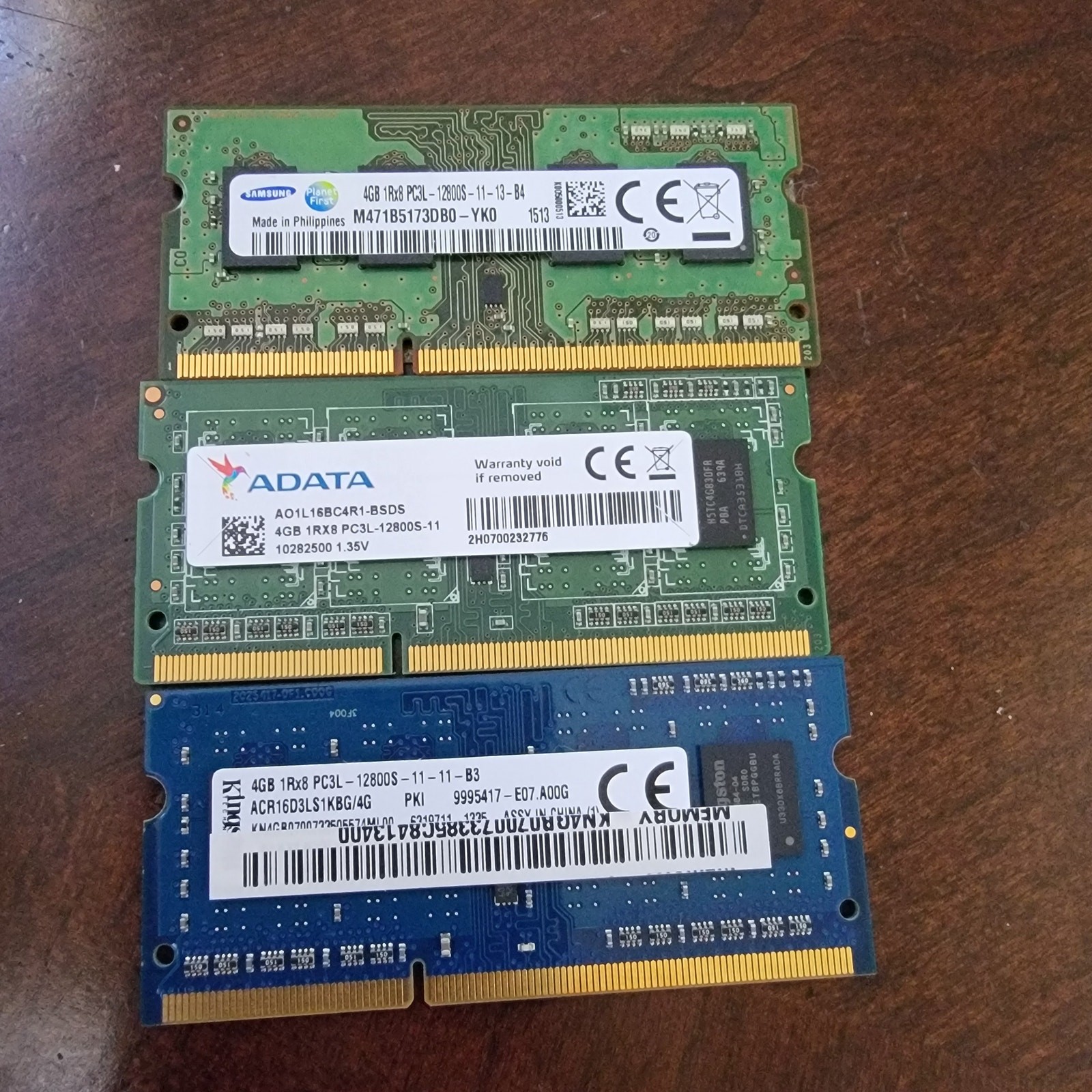 Samsung/ADATA/Kingston 12GB (3x4GB) DDR3L PC3L-12800 SO-DIMM Laptop RAM Kit