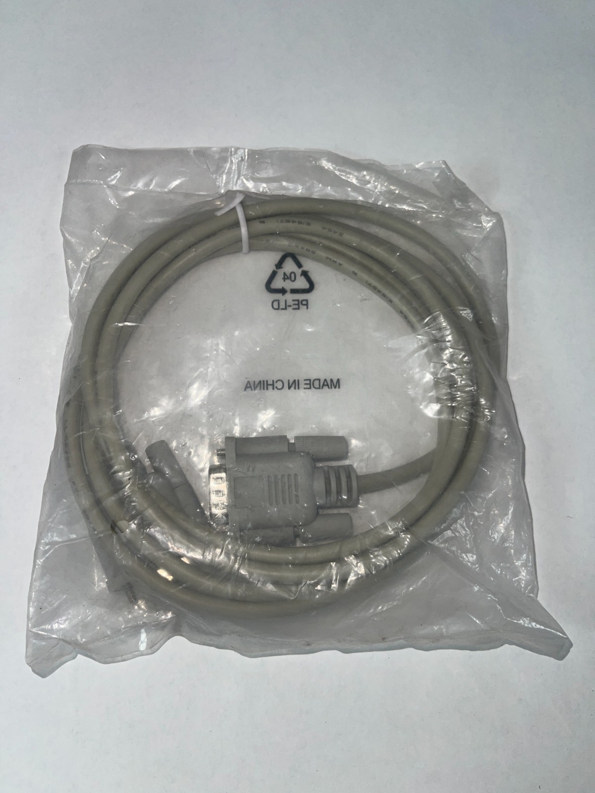 DB9 Serial RS-232 Cable 6ft New Sealed Male-to-Female Beige Connector PC