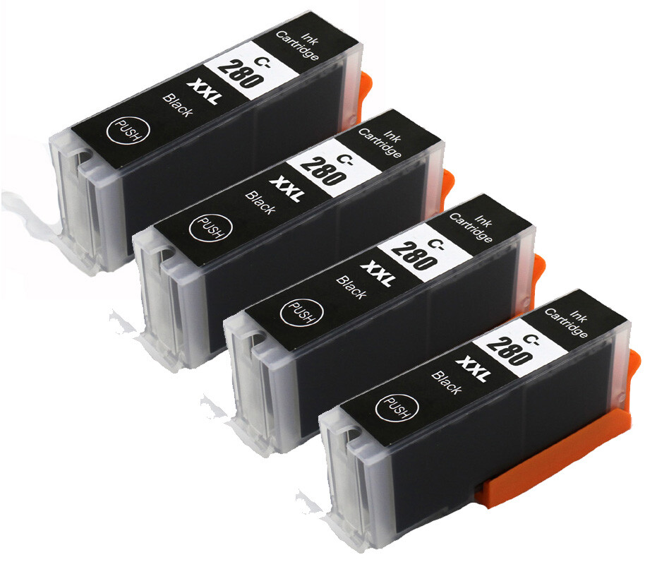 4PK BLACK PGI-280XXL PGBK Ink Cartridge for Canon TS6120 TS6220 TS6320 TS702