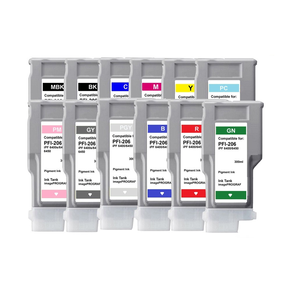 Any 5 Colors of PFI-206 Ink Cartridge for Canon IPF 6400s 6400se 6400 6450
