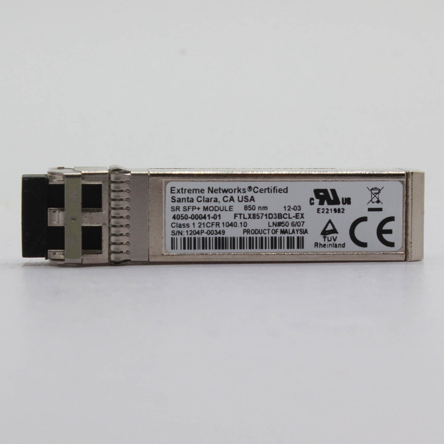 Extreme Networks 10301 10GBASE-SR 850nm MMF 4050-00041-01 FTLX8571D3BCL-EX