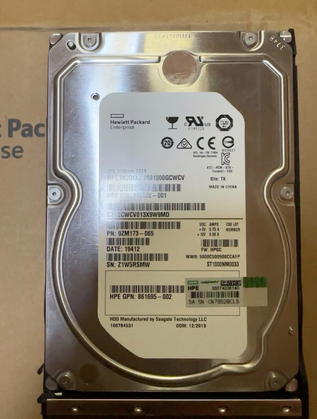 FOR HPE 861686-B21 862130-001 1TB 3.5" SATA 7200RPM 6G NHP Hard Drive HDD