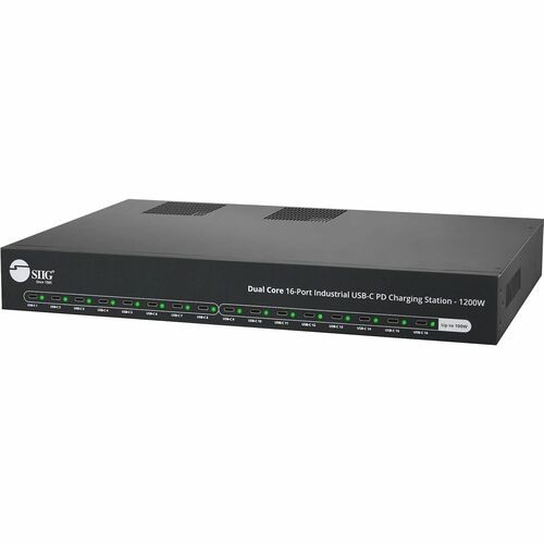 SIIG Dual Core 16-Port Industrial USB-C PD Charging Station - 1200W