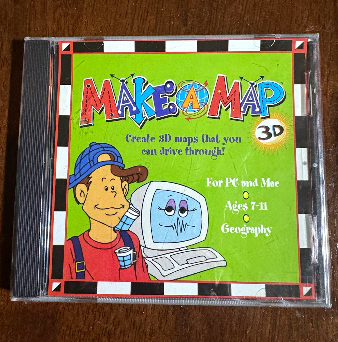 Make-A-Map 3D PC Mac CD-ROM NEW SEALED 1997 Vintage Educational Software RARE