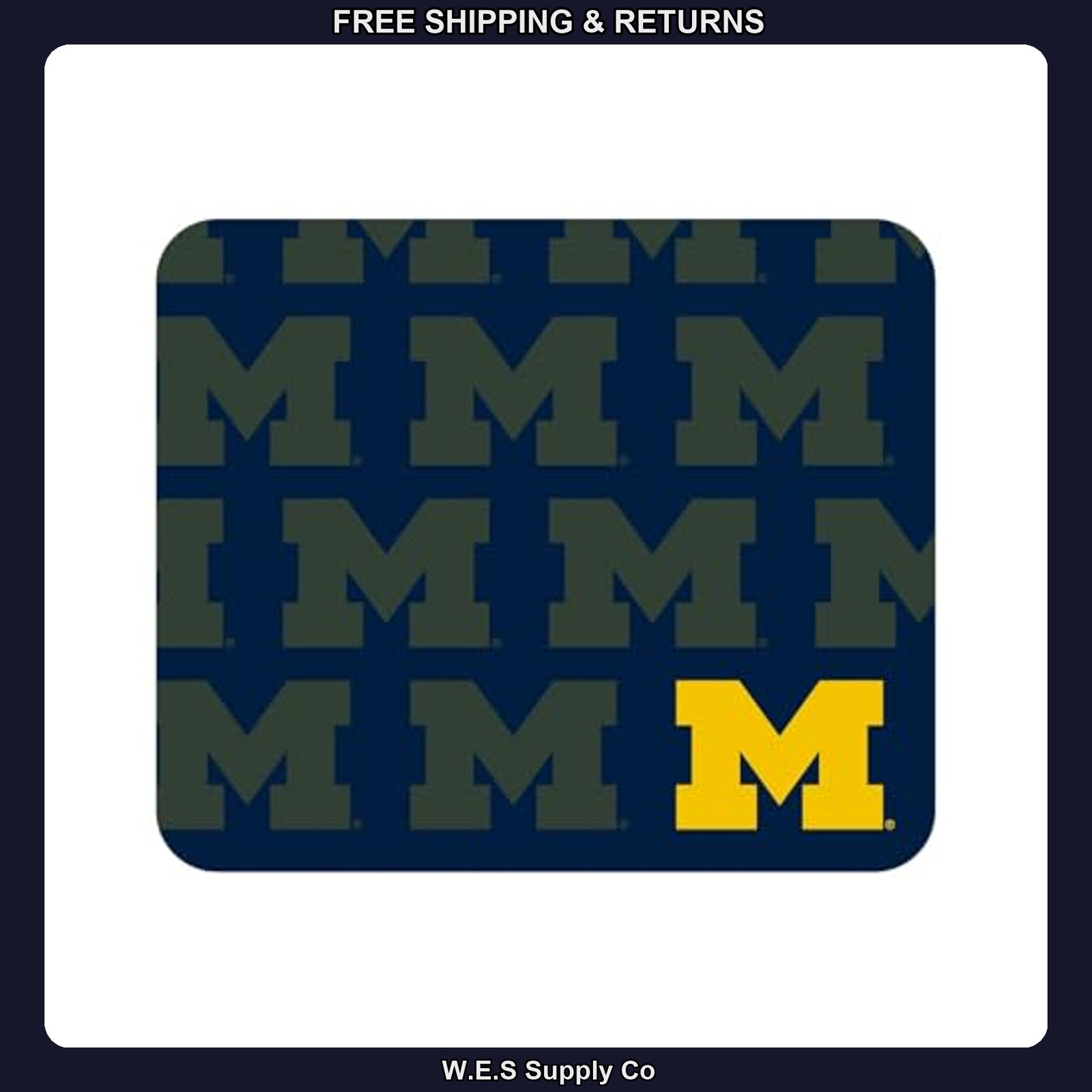 University of Michigan Mouse Pad, Fabric Team Mascot Design