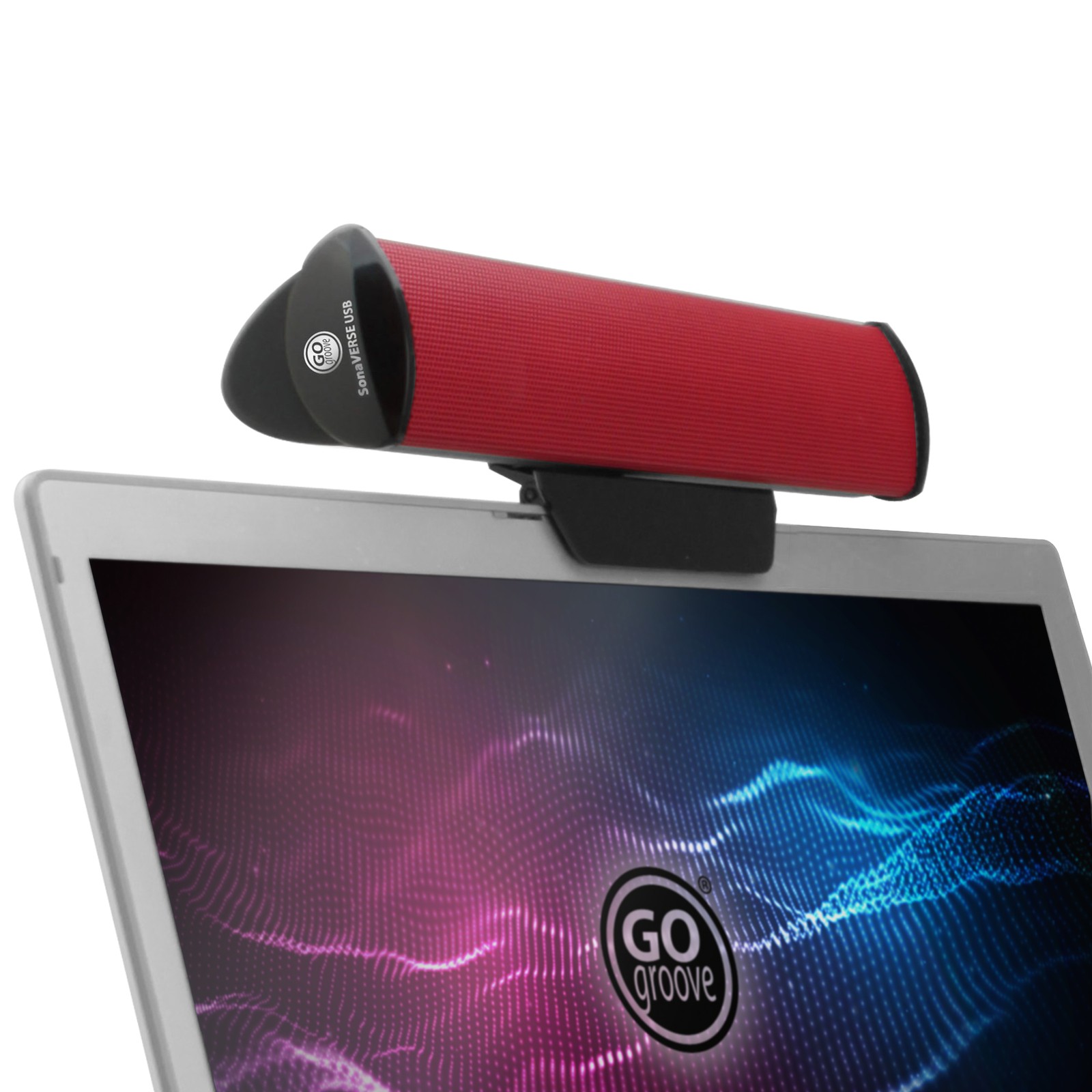 USB Laptop Speaker Bar with 2 High Excursion Drivers & Clip-On Design