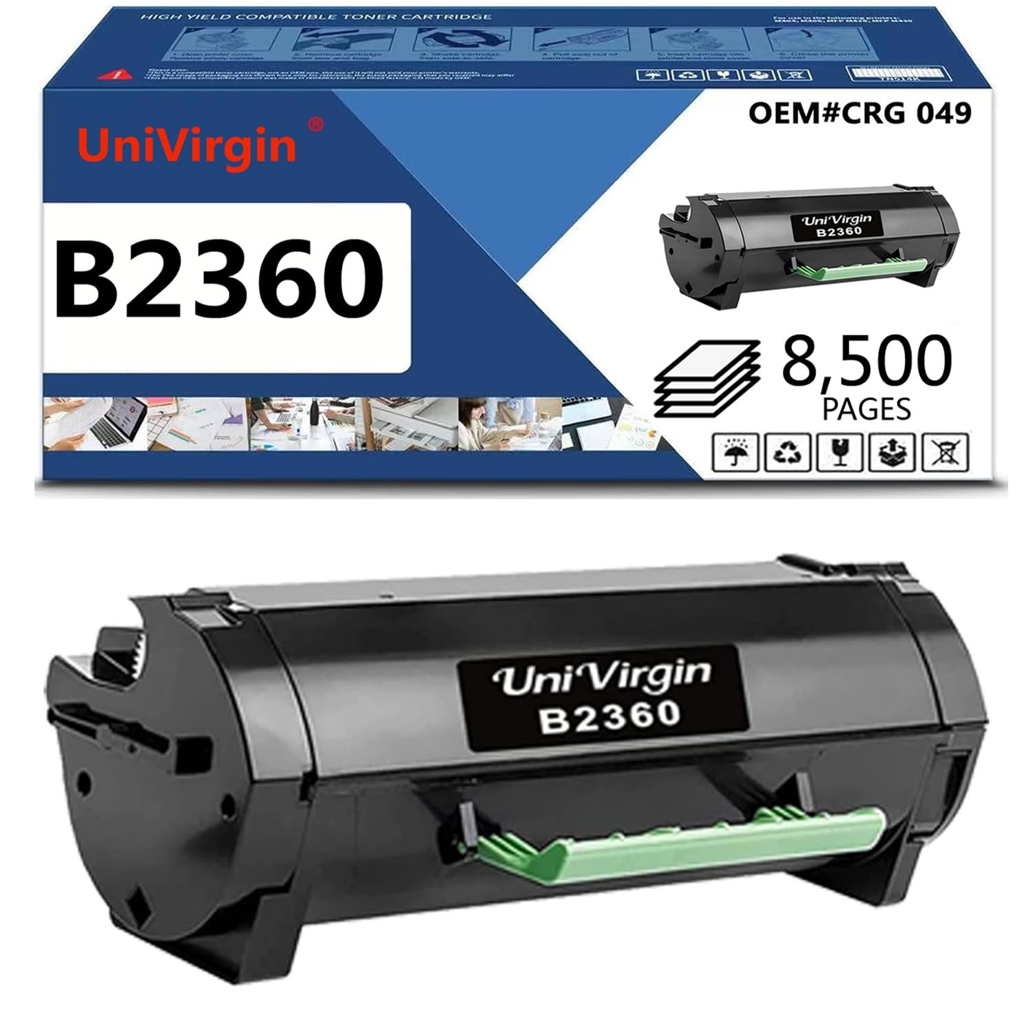 UniVirgin 1 Pack Compatible B2360dn Toner Cartridge M11XH 331-9805 Black High