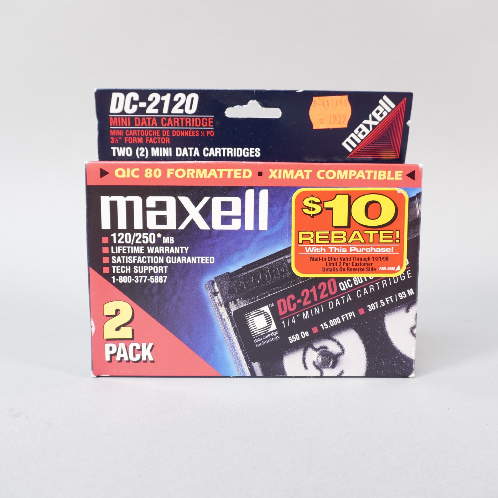Vintage Maxell DC-2120 Mini Data Cartridges Cassettes Tapes NEW Sealed