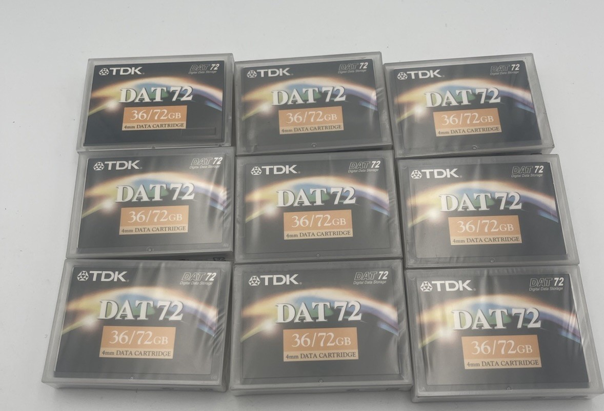 Lot Of 9 Brand New Data Cartridge TDK DAT72 36/72GB Data Tapes DC4-170