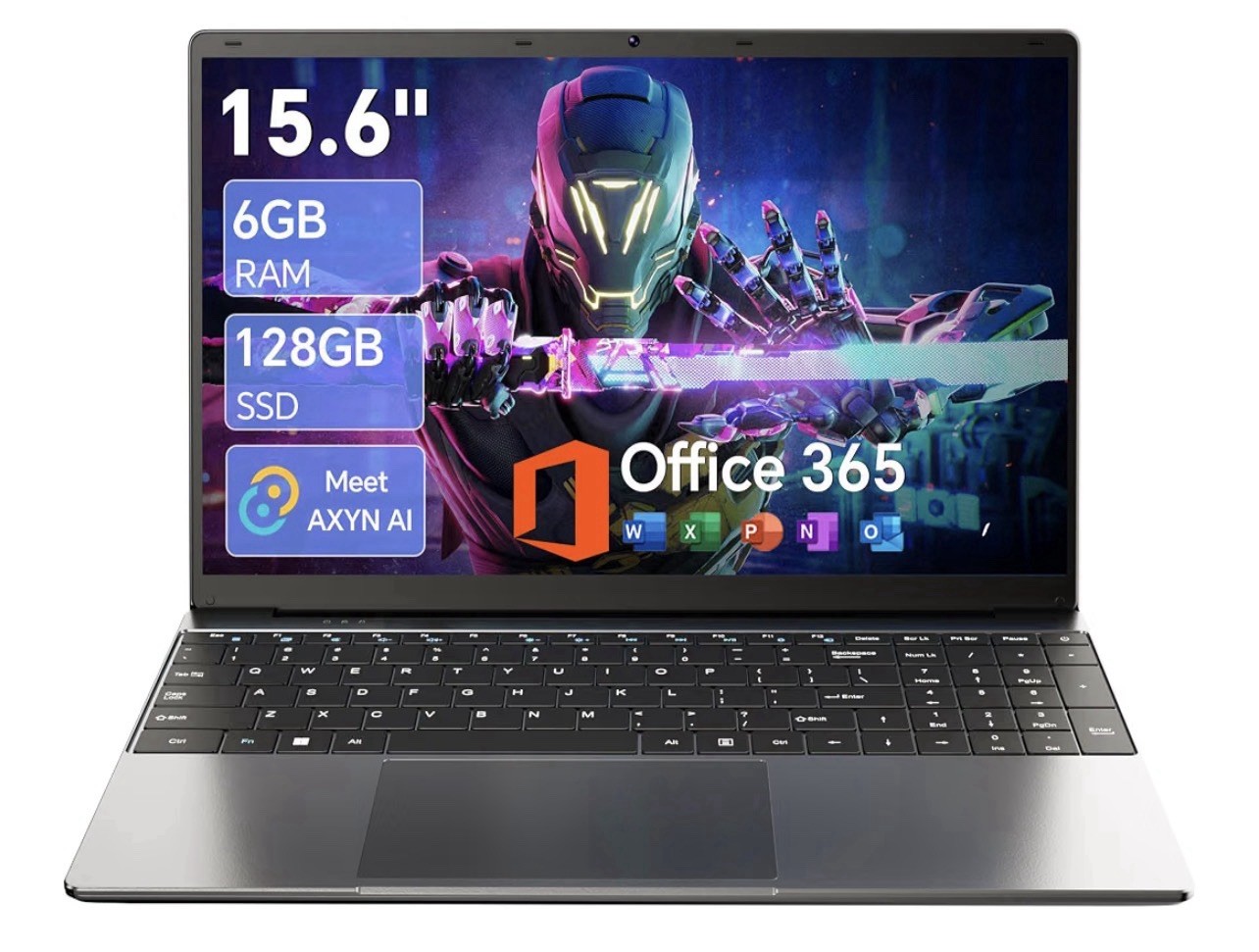 15.6" AI Laptop with Office 365, 6GB RAM 128GB SSD, Win 11 Laptops