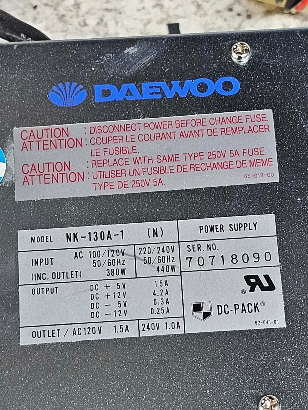 Vintage Retro Leading Edge Model D NK-130A-1 195 WATT SWITCHING POWER SUPPLY NOS