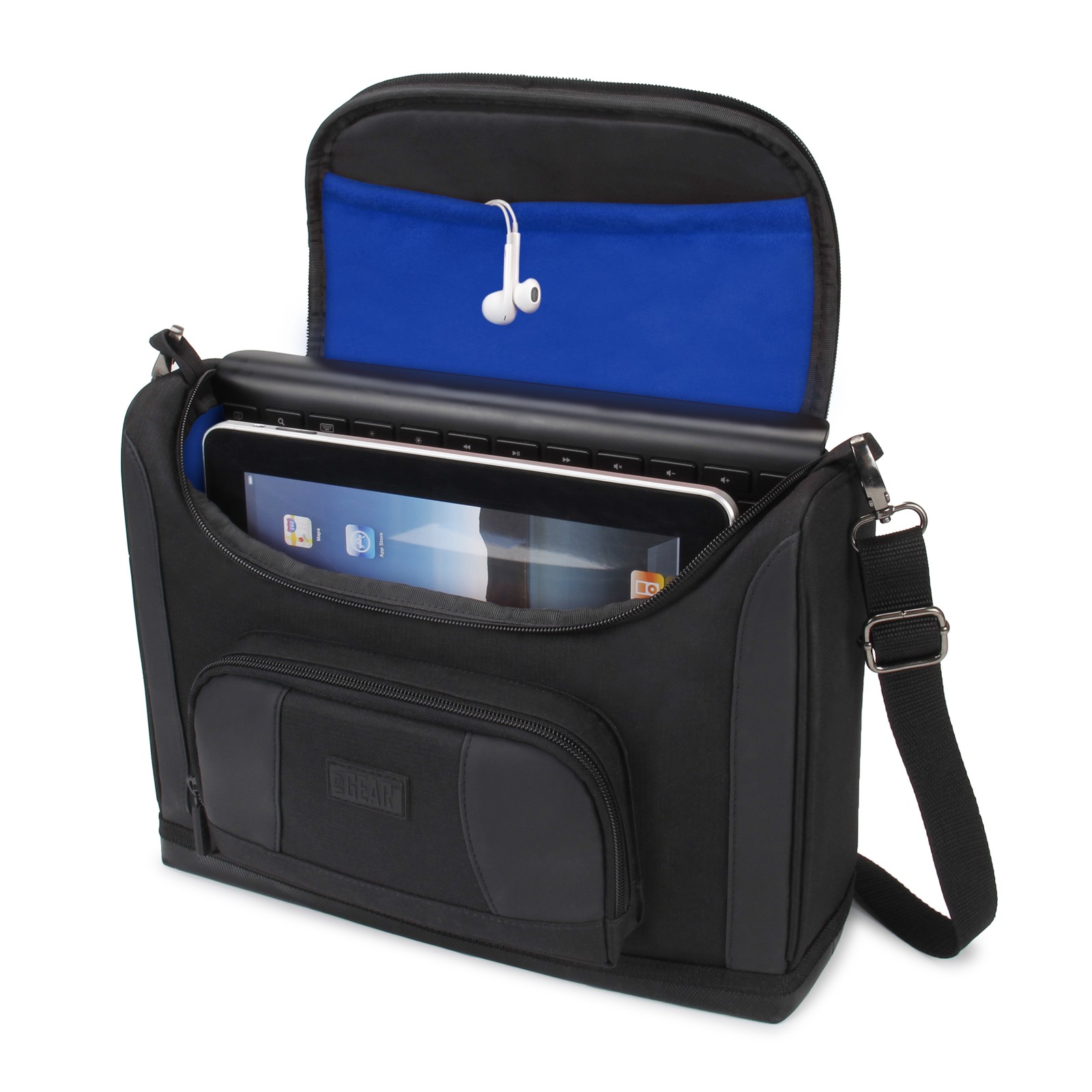 USA GEAR Tablet Bag for 11" iPad Pro, 10.9" iPad Air, 10.2" iPad (Blue)