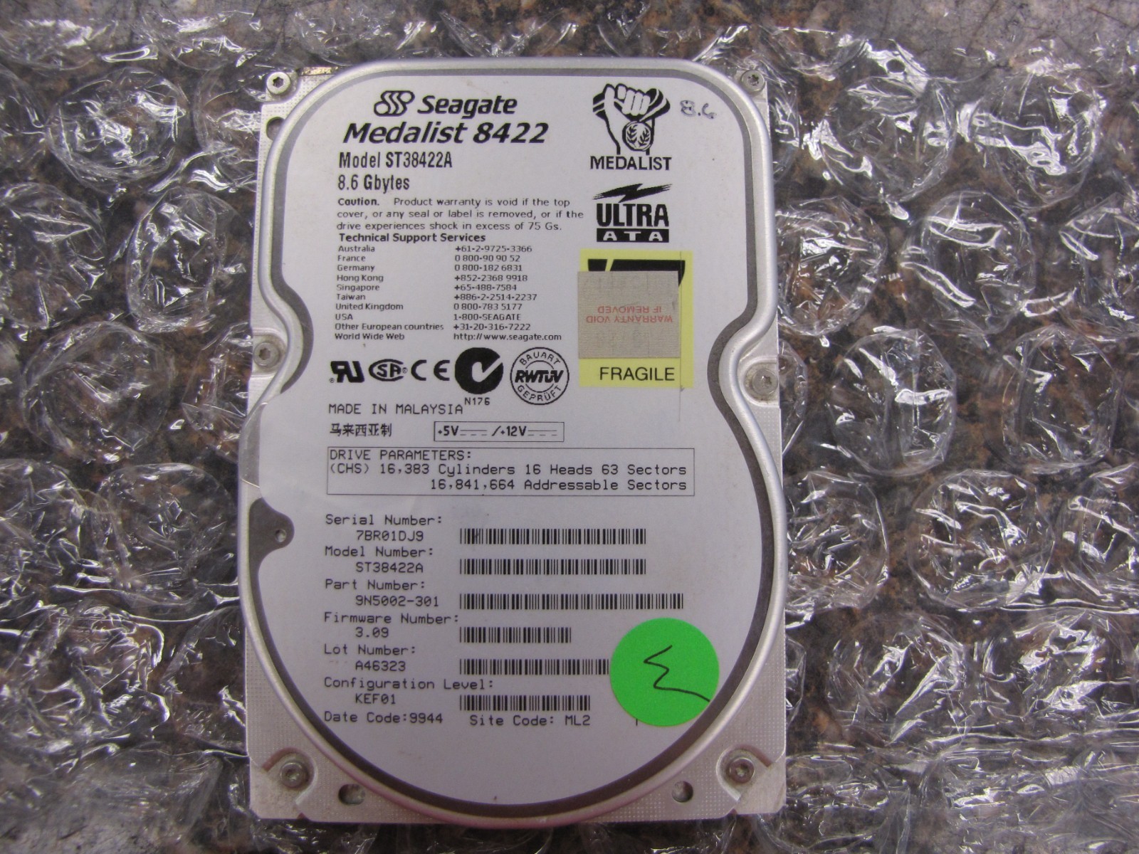 Seagate Medalist 8422 8.6GB Ultra ATA Hard Drive ST38422A TESTED & WORKING- ND39