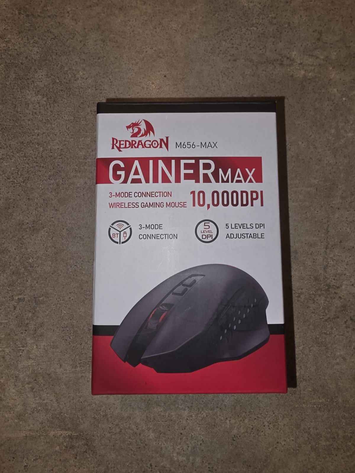 Redragon M656-MAX Gainer Wireless Gaming Mouse 10,000 DPI, 2.4GHz RGB BT